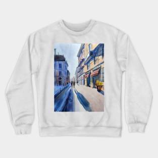 Cityscape pattern in watercolors Crewneck Sweatshirt